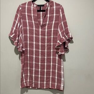 BCBGMaxAzria Red and White Striped Mini Dress